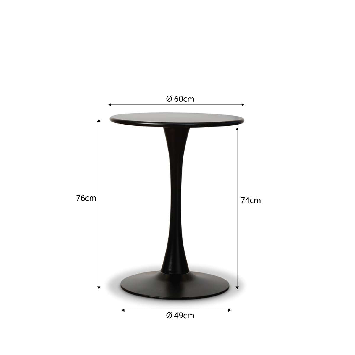 Ravello Outdoor Bistro Round Table - Black