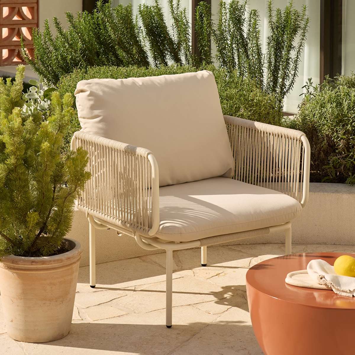 Sorrento Outdoor Armchair - Beige Set of Two Bundle