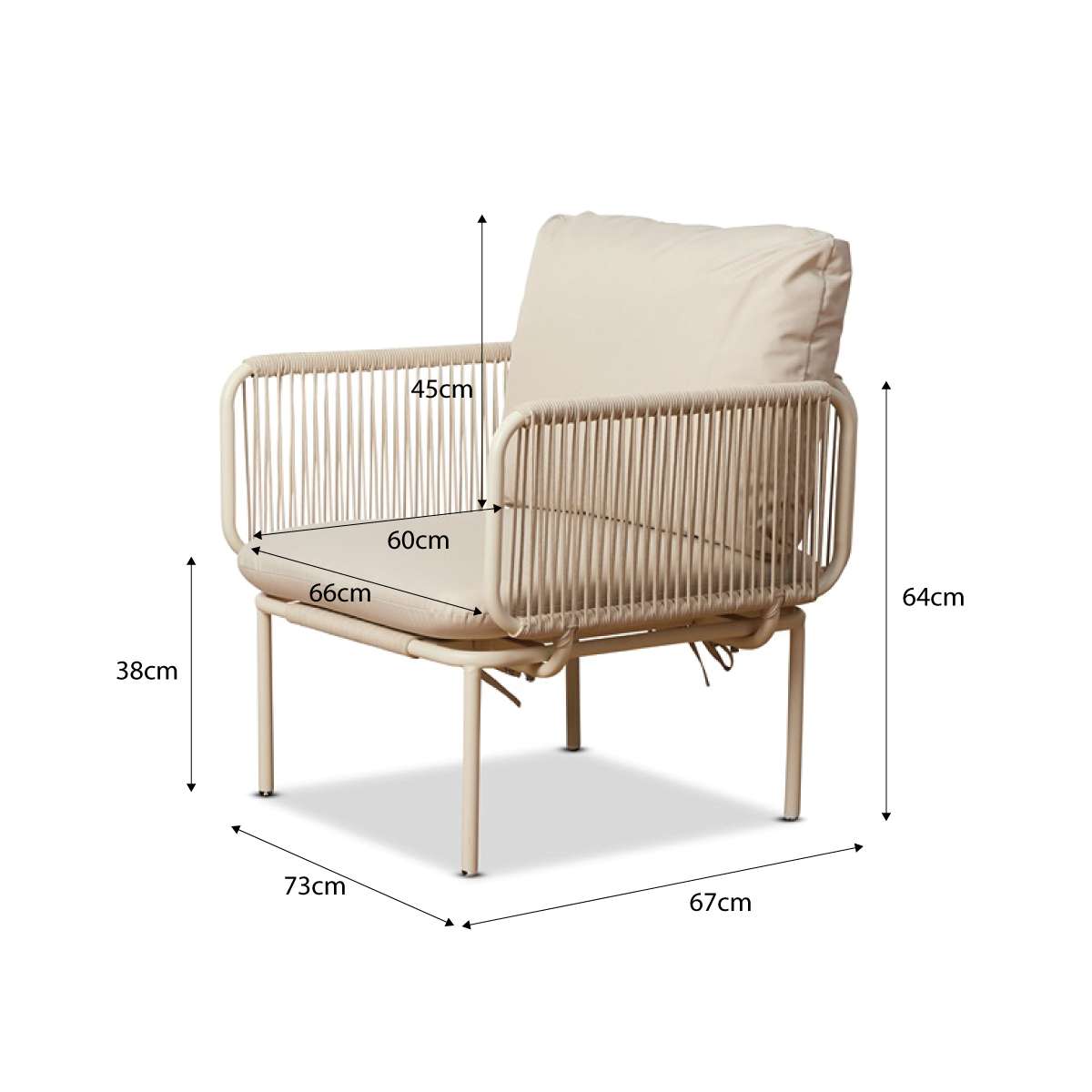 Sorrento Outdoor Armchair - Beige Set of Two Bundle