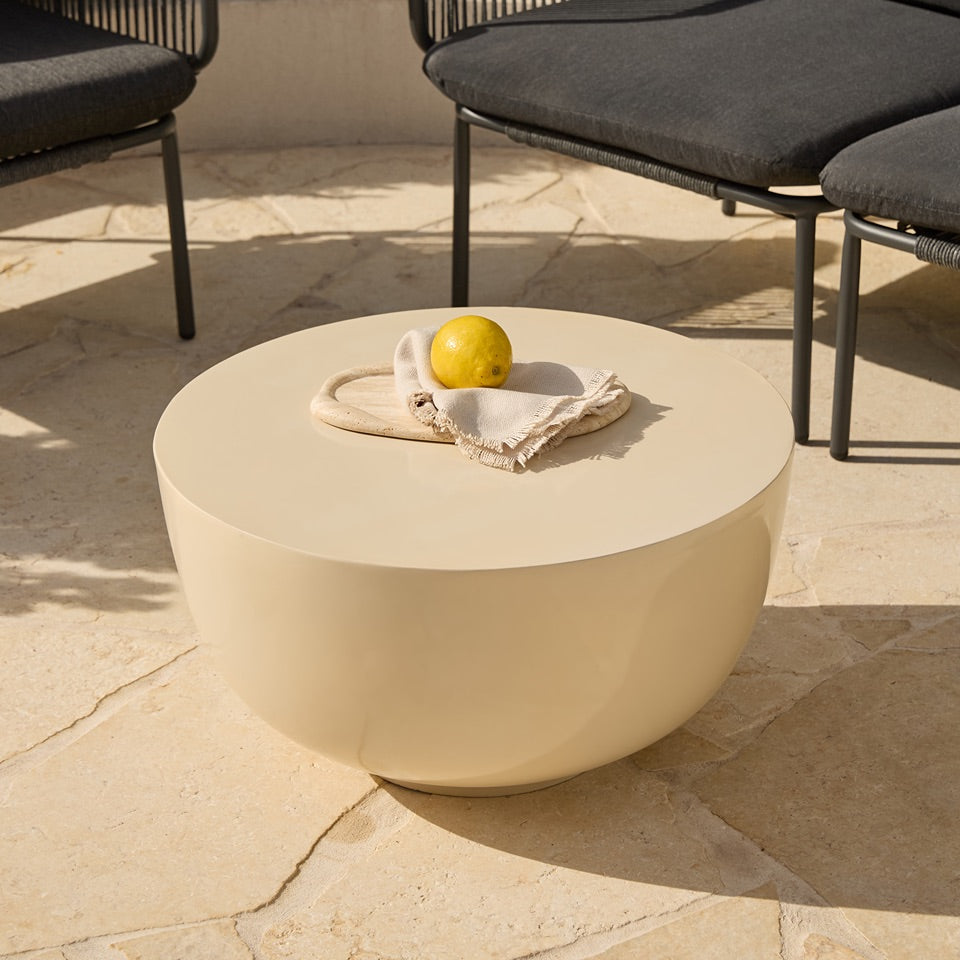 Renzo Outdoor Coffee Table - Beige Gloss