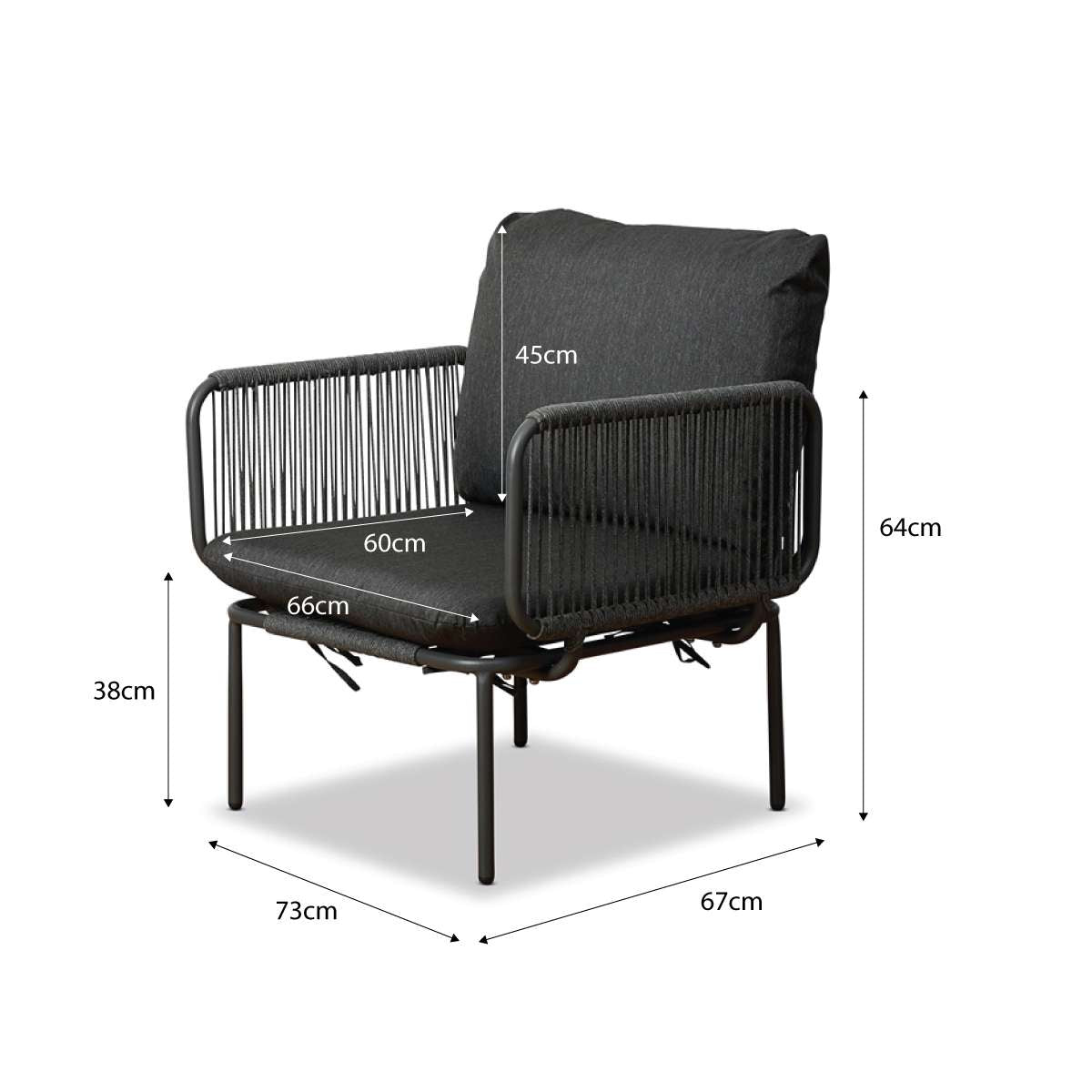Sorrento Outdoor Armchair - Charcoal