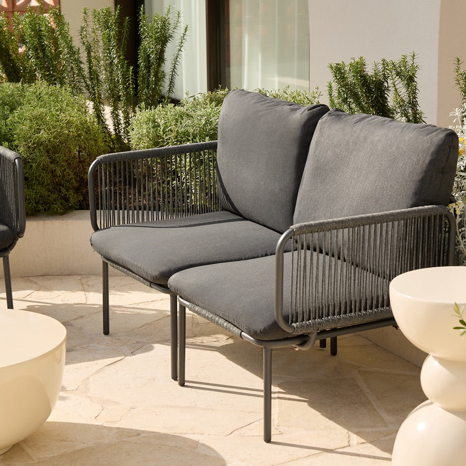 Sorrento Outdoor Two Seater Sofa - Charcoal