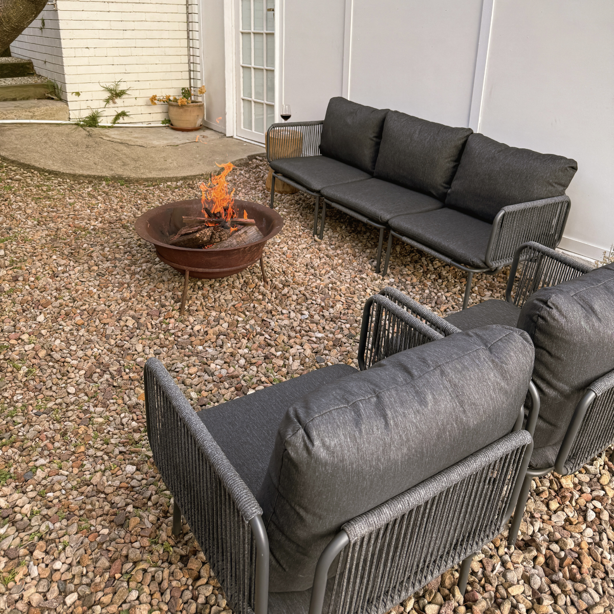 Sorrento Outdoor Three Seater Sofa - Charcoal