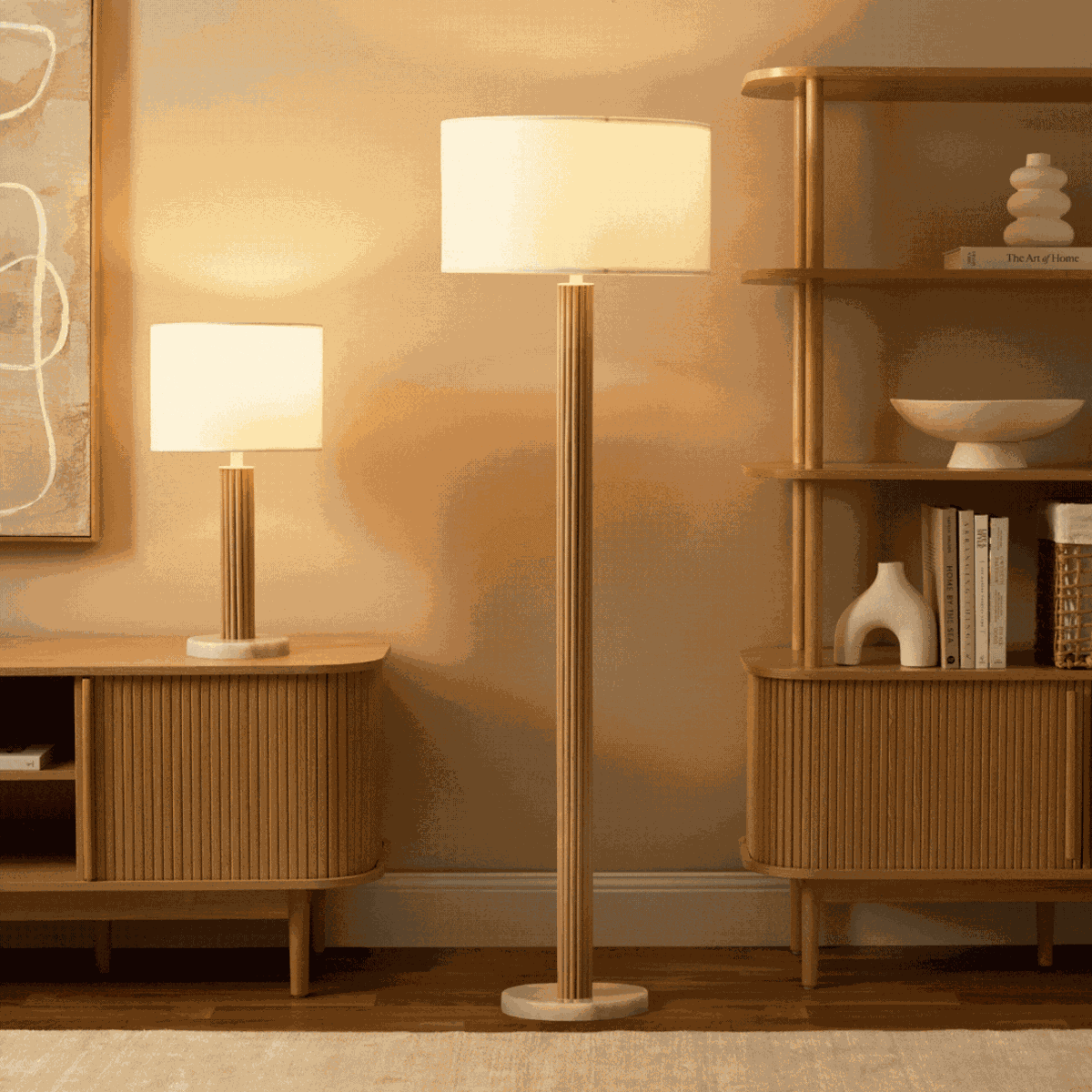 Eve White Marble Base Table Lamp