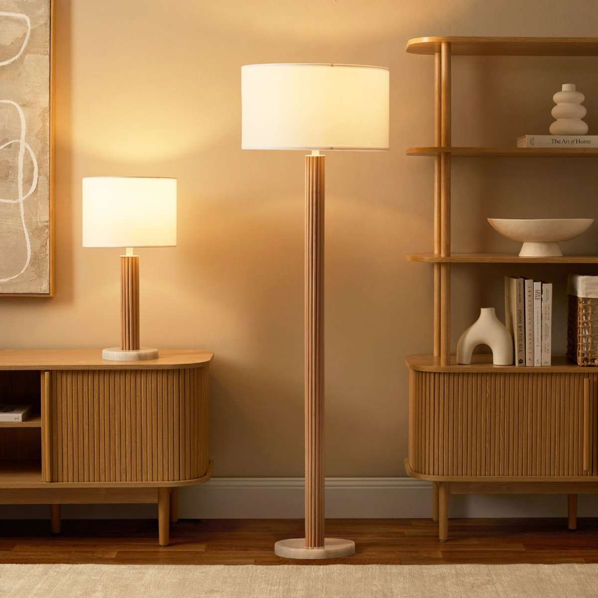 Eve White Marble Base Floor Lamp