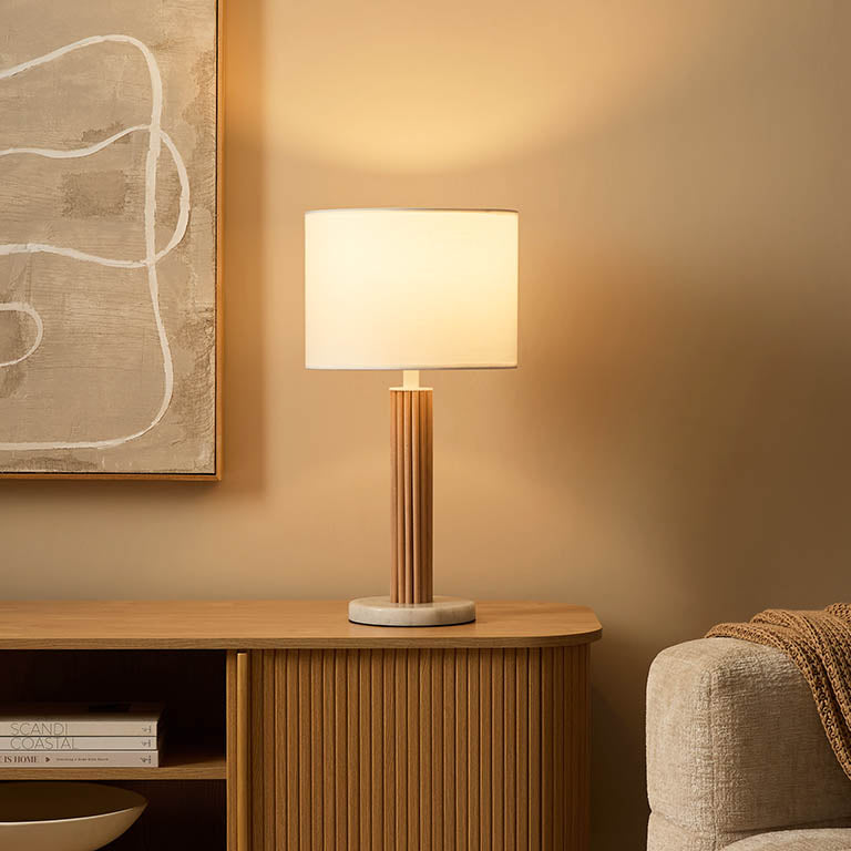 Eve White Marble Base Table Lamp