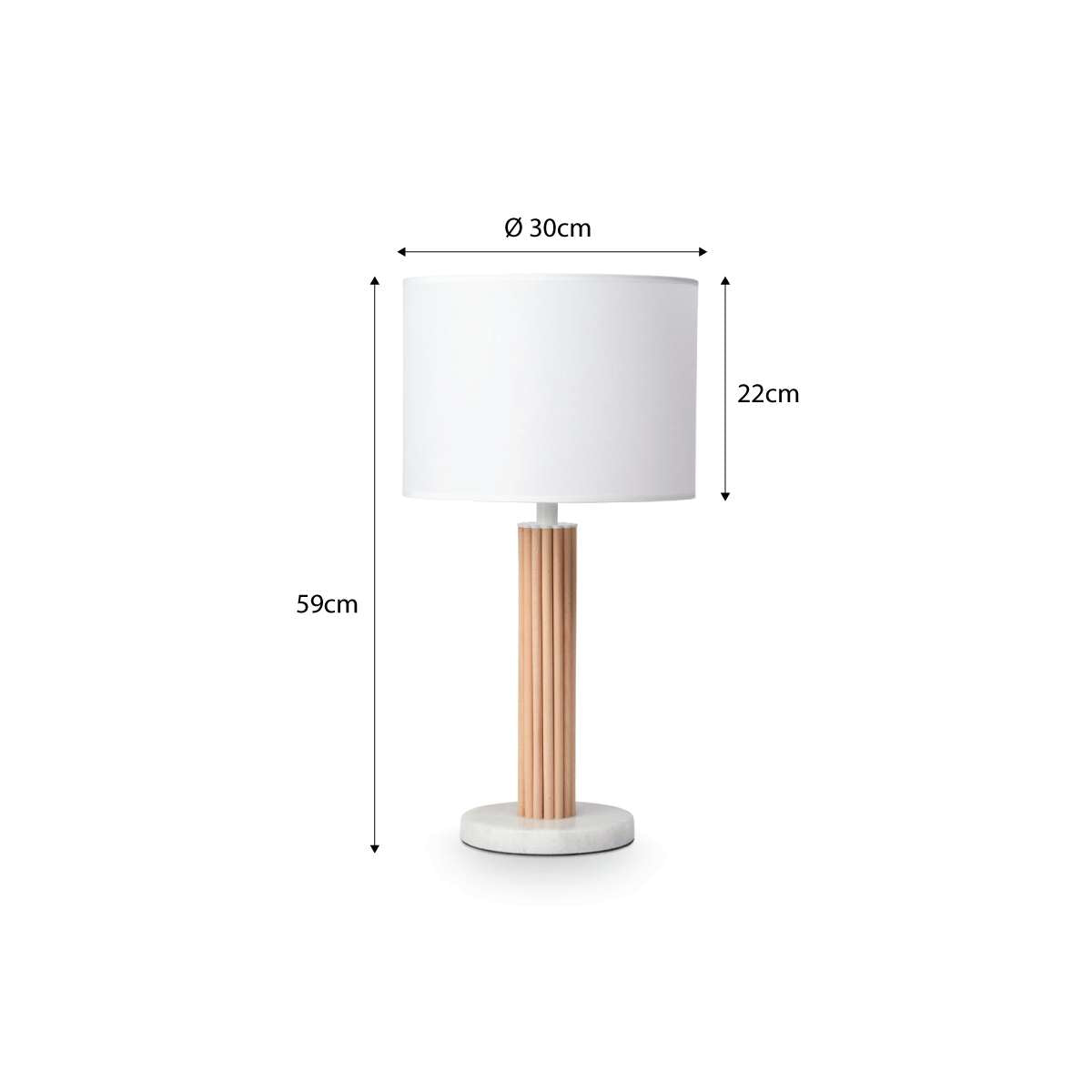 Eve White Marble Base Table Lamp