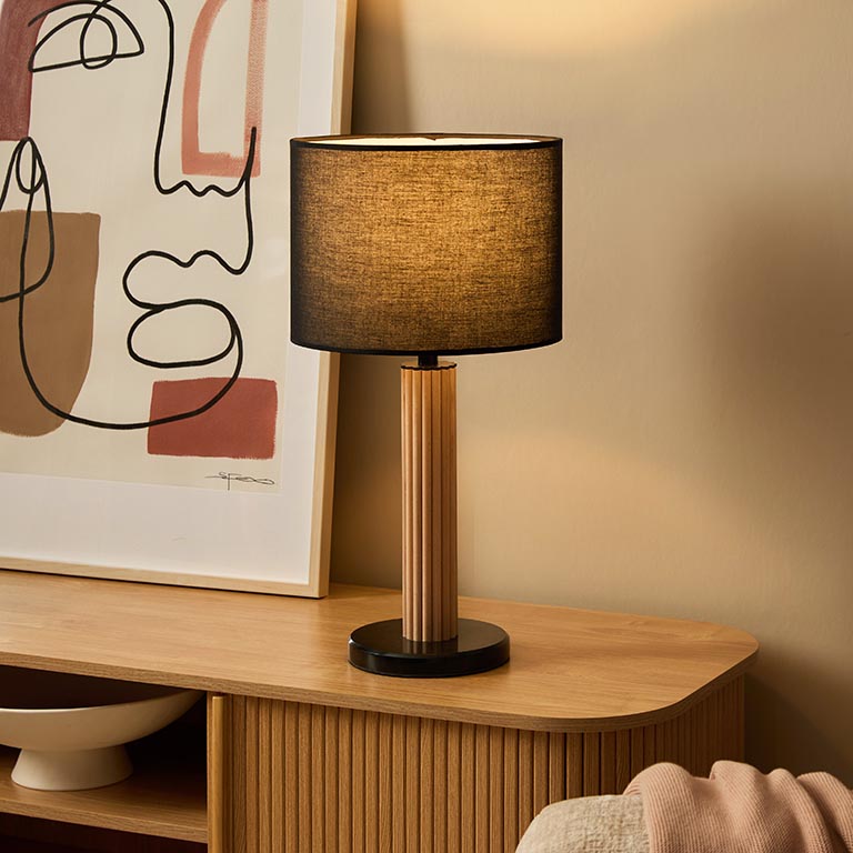 Eve Black Marble Base Table Lamp
