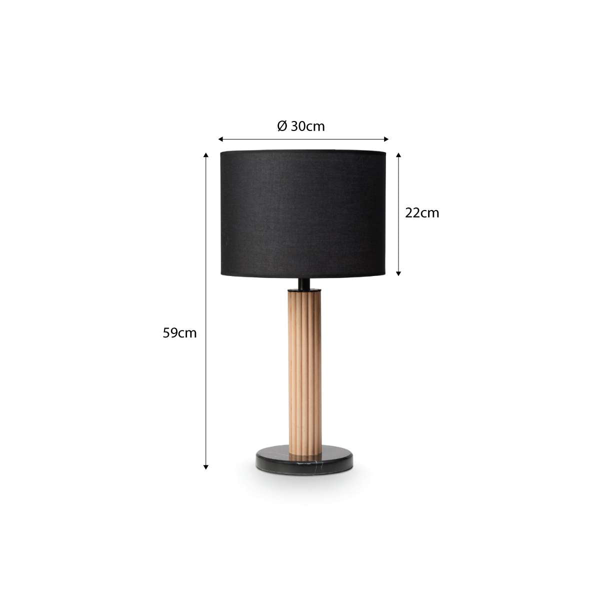 Eve Black Marble Base Table Lamp