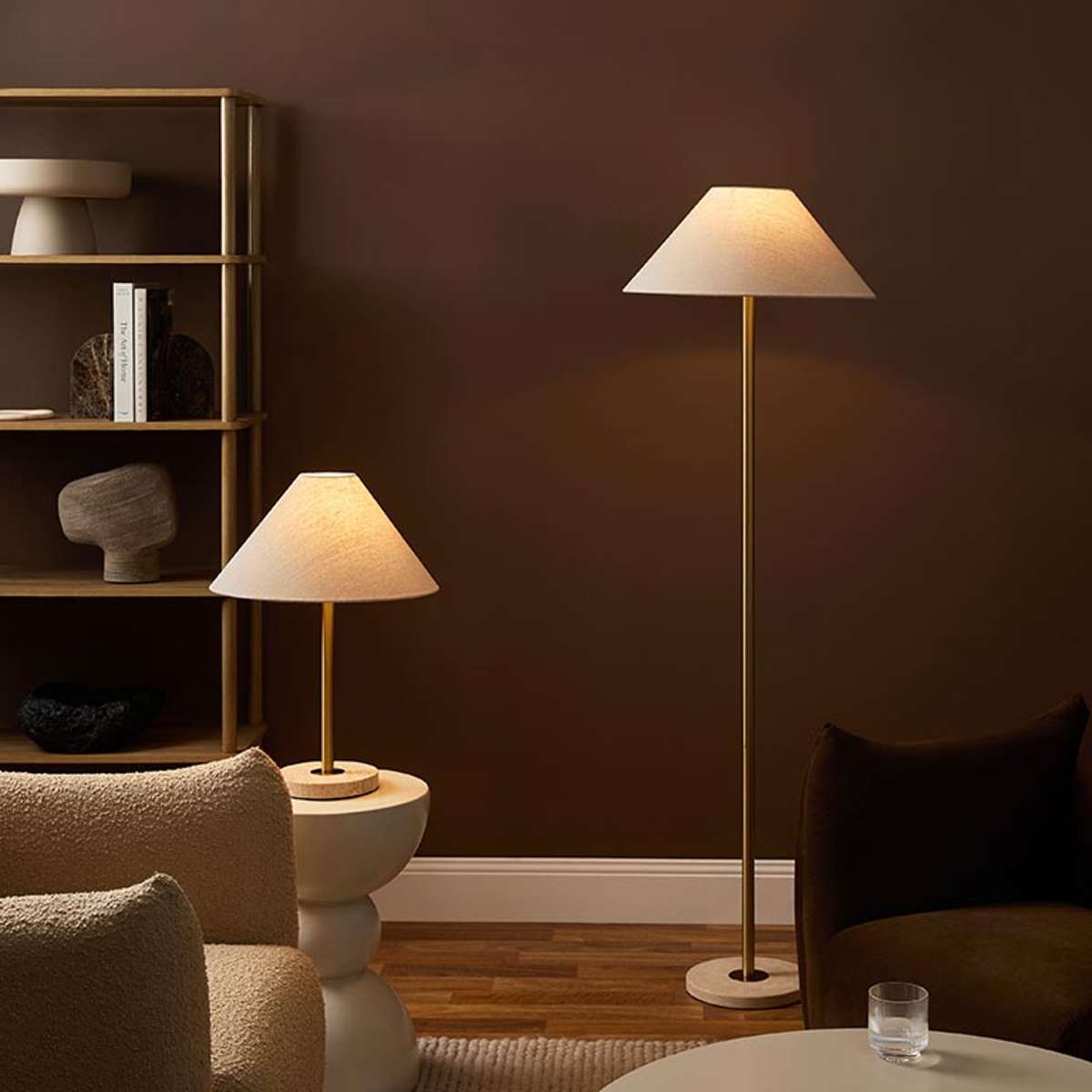 Phoebe Travertine Base Table Lamp