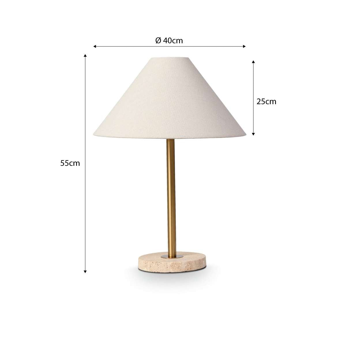 Phoebe Travertine Base Table Lamp