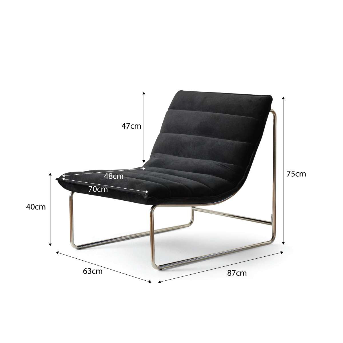 Frank Ribbed Occasional Chair - Black
