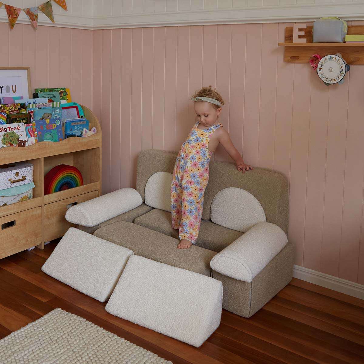 Modular Play Sofa - Cream/Beige Boucle