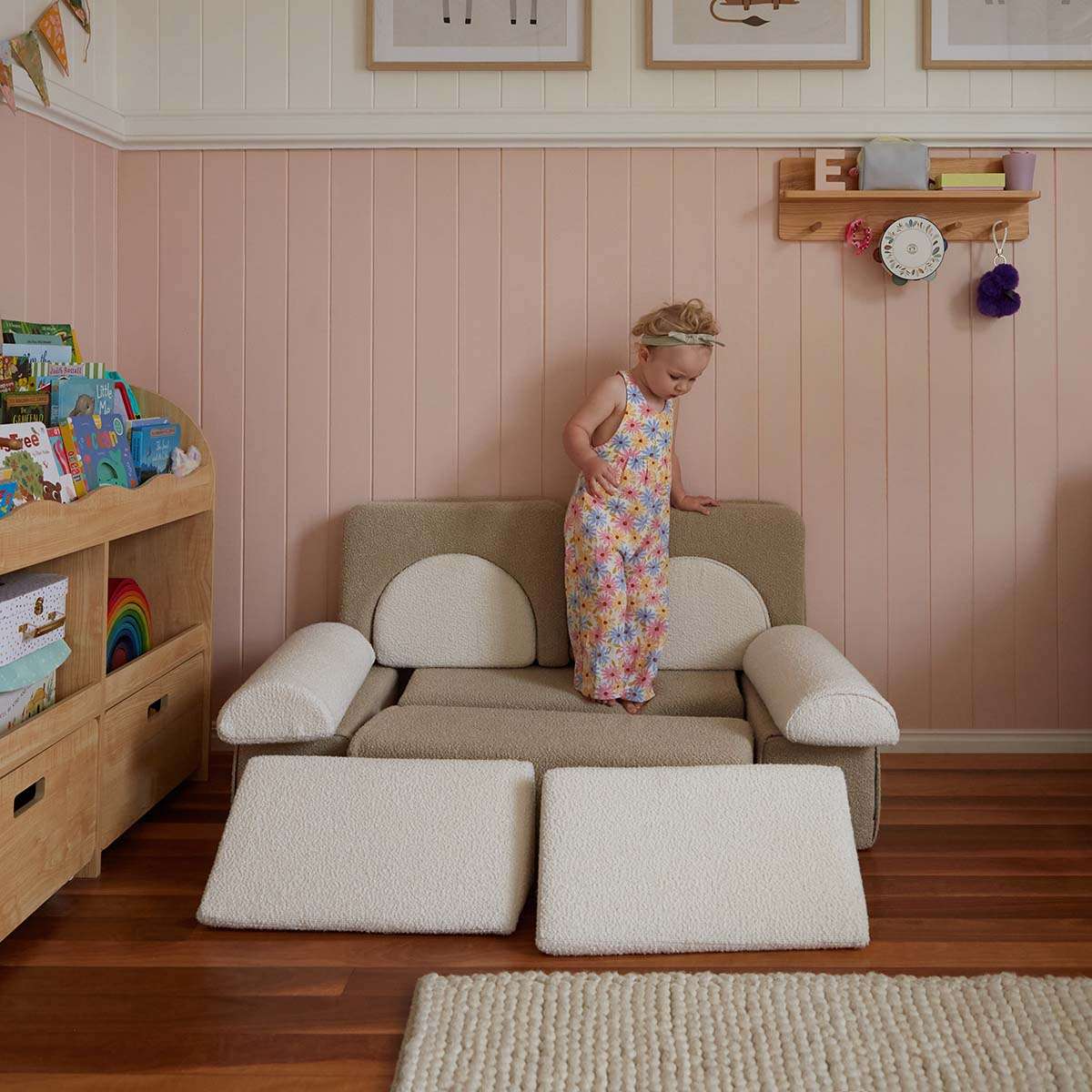 Modular Play Sofa - Cream/Beige Boucle