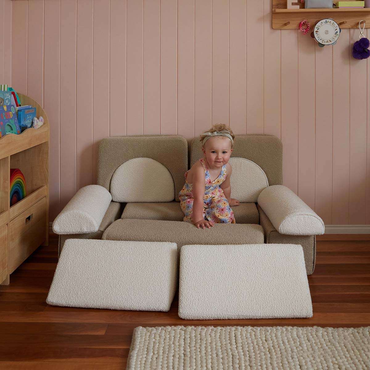 Modular Play Sofa - Cream/Beige Boucle