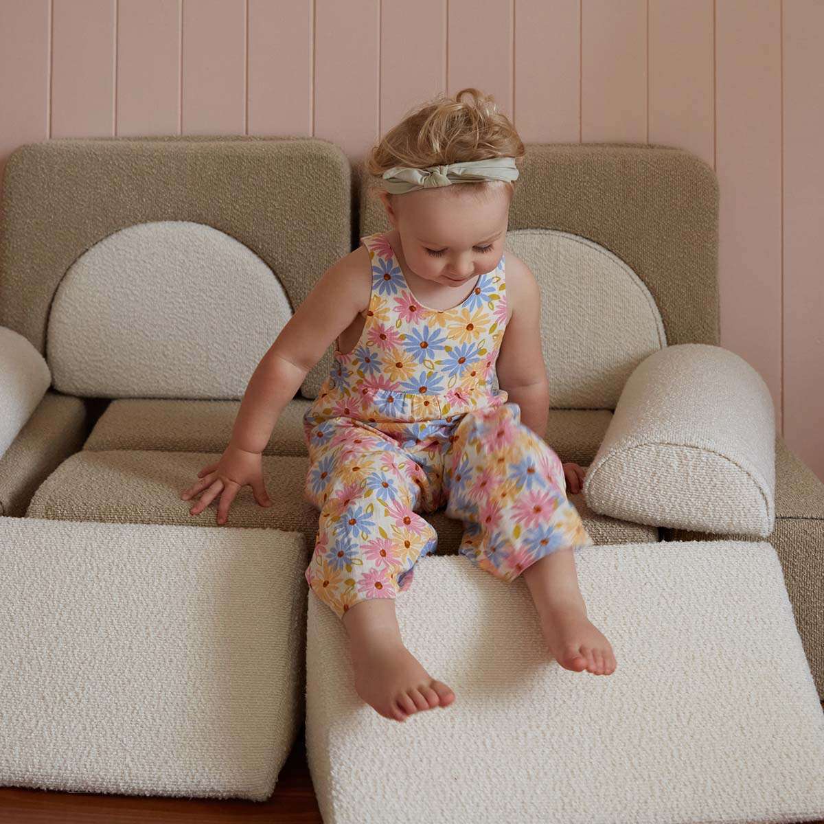 Modular Play Sofa - Cream/Beige Boucle