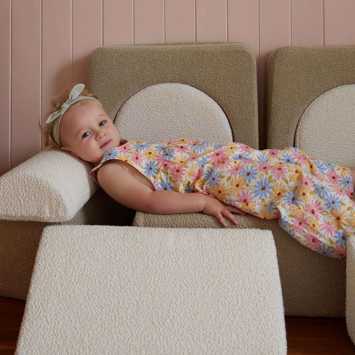 Modular Play Sofa - Cream/Beige Boucle