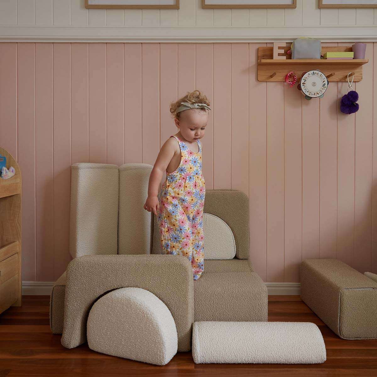 Modular Play Sofa - Cream/Beige Boucle