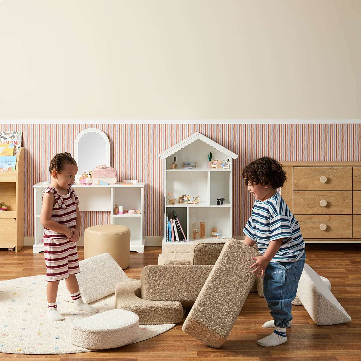 Modular Play Sofa - Cream/Beige Boucle