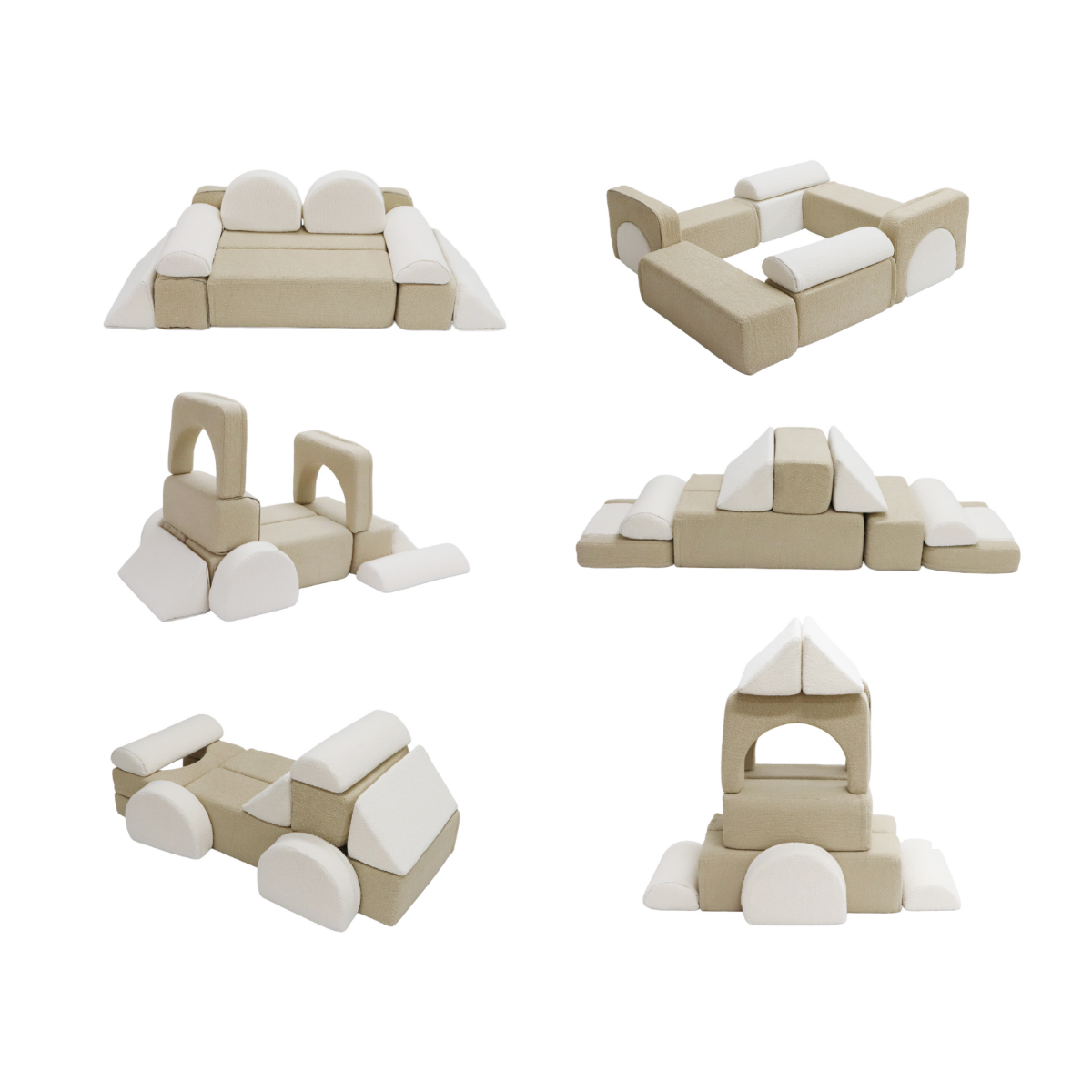 Modular Play Sofa - Cream/Beige Boucle