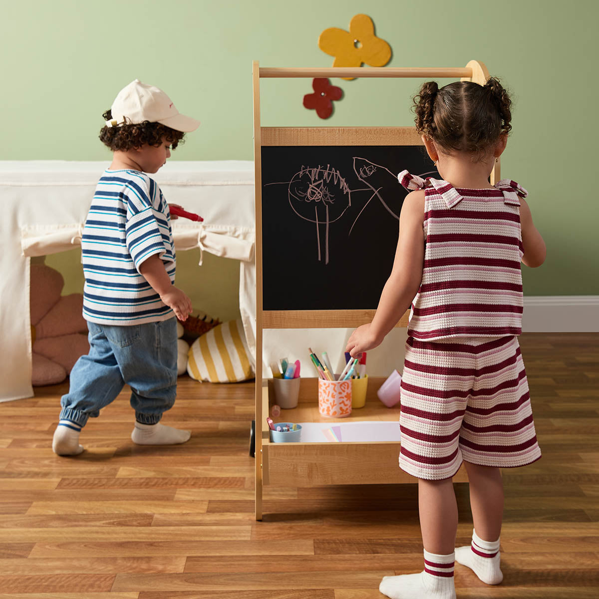 3 In 1 Black And White Board