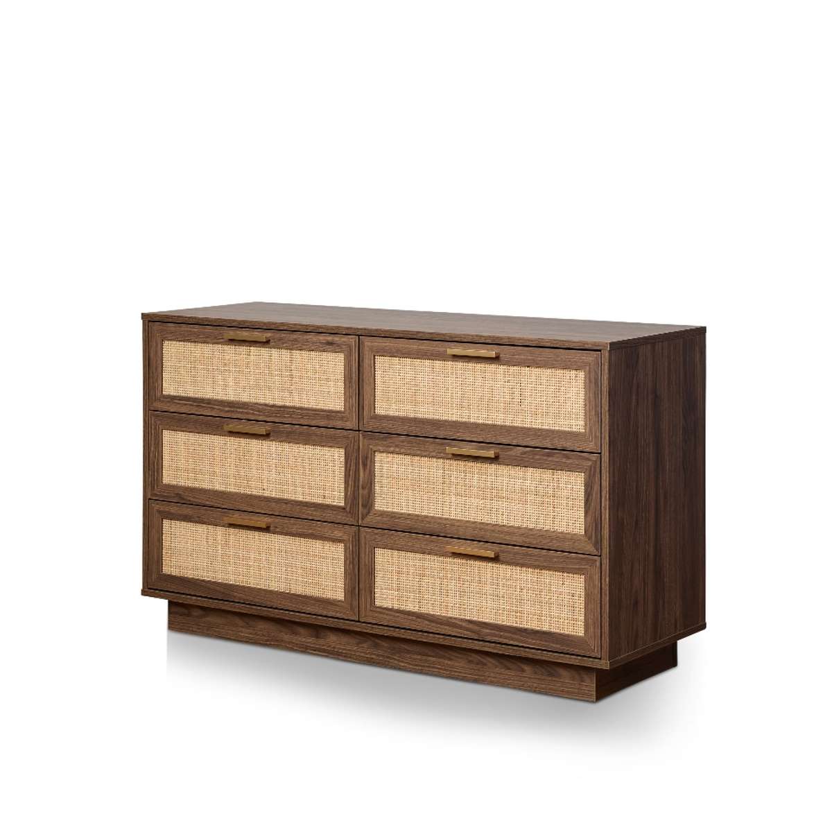 Noosa Rattan Six Drawer - Walnut