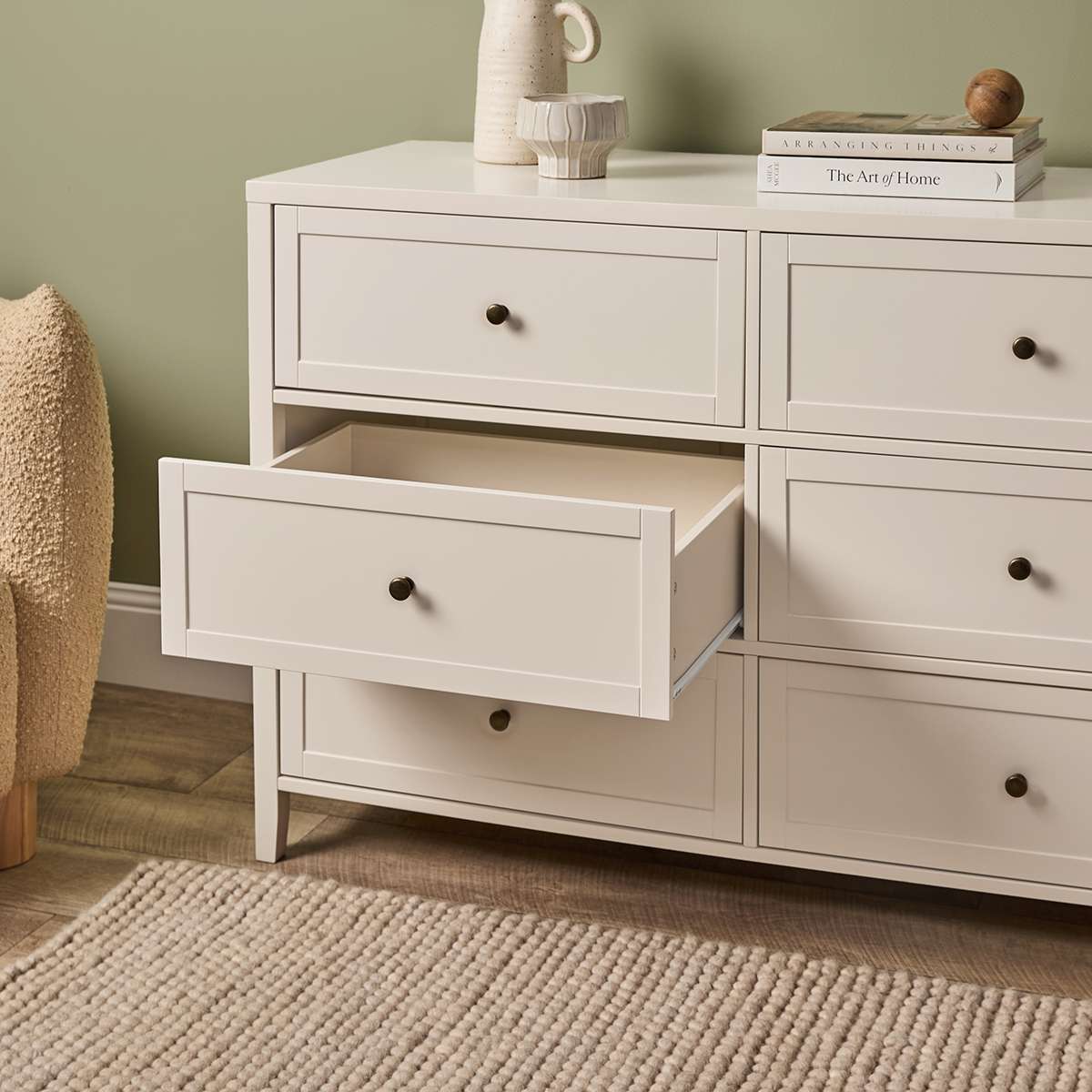 Cove Six Drawer - Beige | Mocka