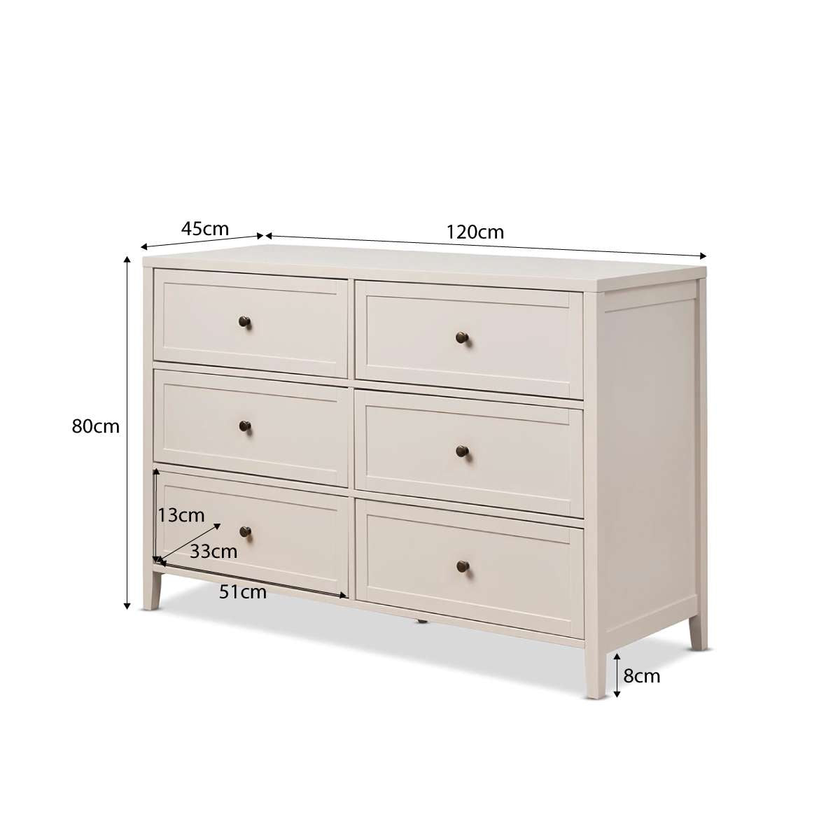Cove Six Drawer - Beige