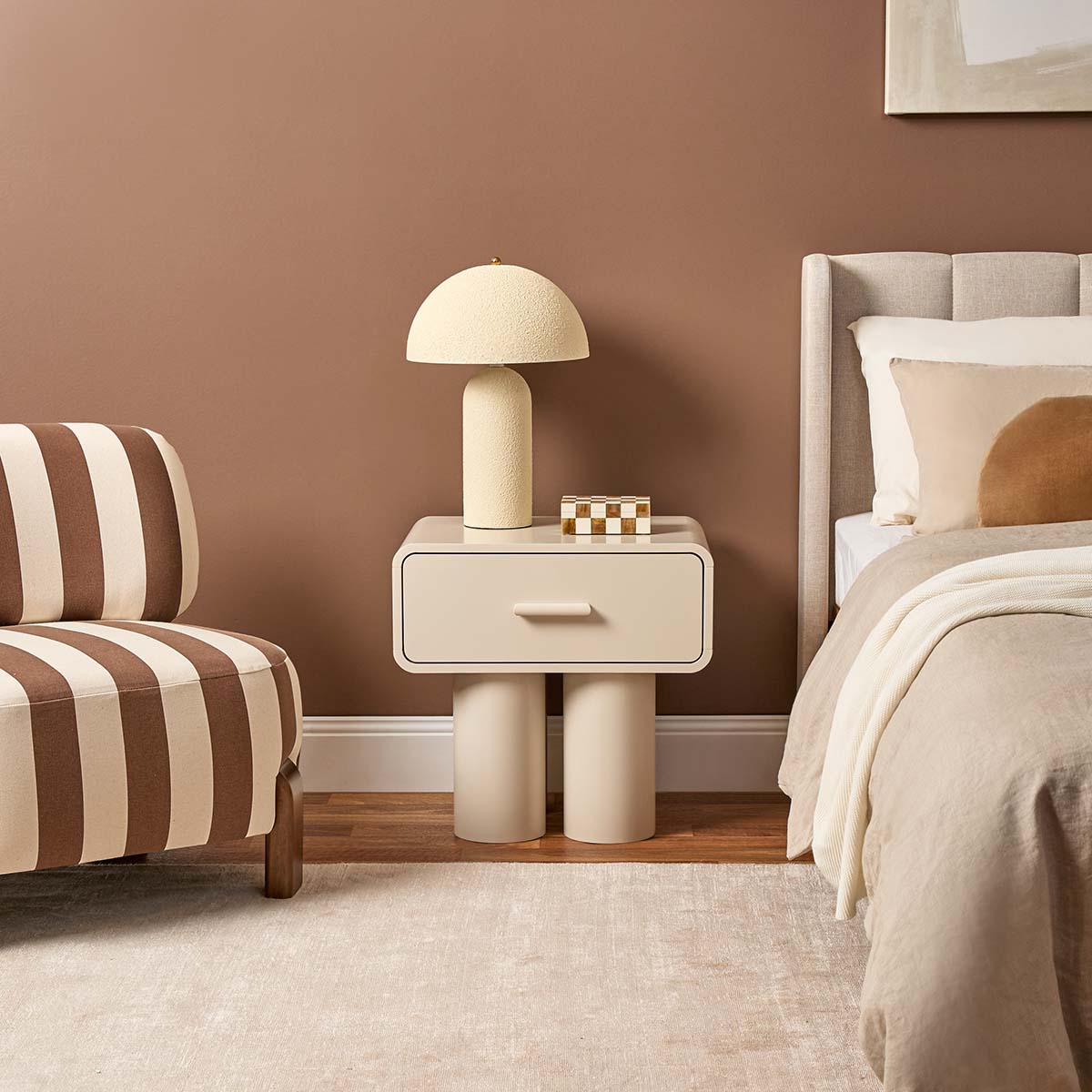 Otis Bedside Table - Beige