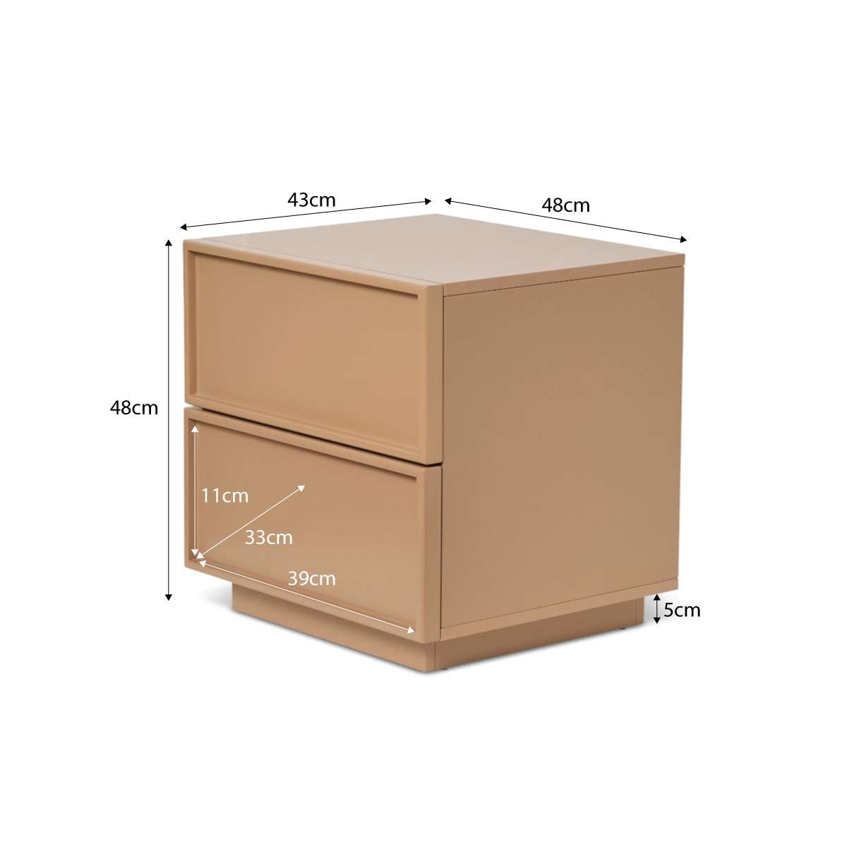 Osaka Bedside Table - Camel