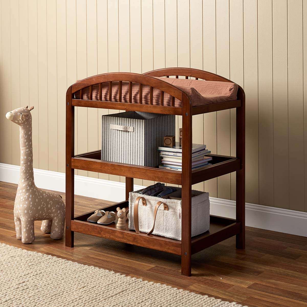 Archie 2 Shelf Change Table - Hazelnut