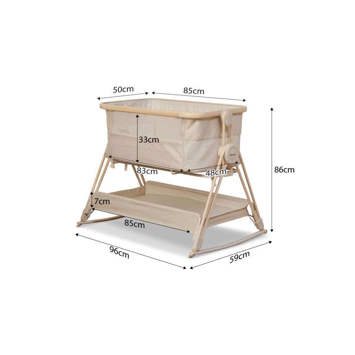 Mocka Dream Swing Co Sleeper Bassinet - Cream