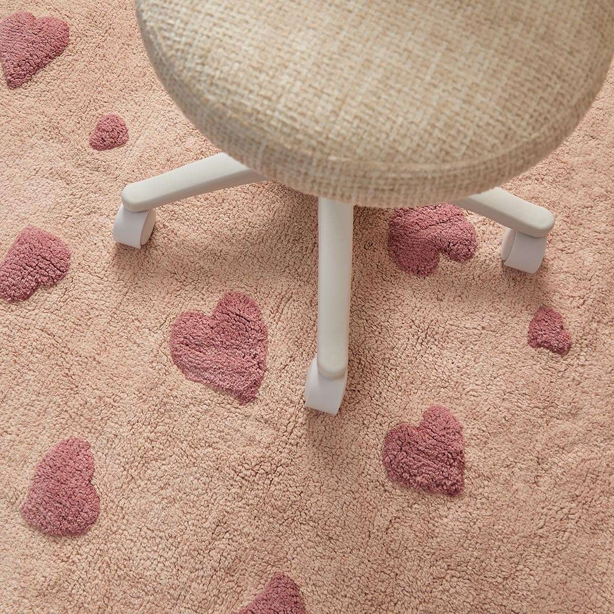Addy Rectangle Heart Rug - Pink | Mocka