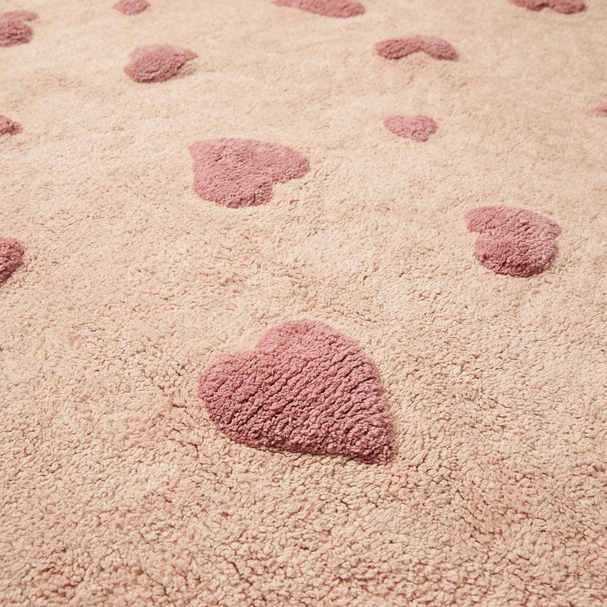 Addy Rectangle Heart Rug - Pink | Mocka