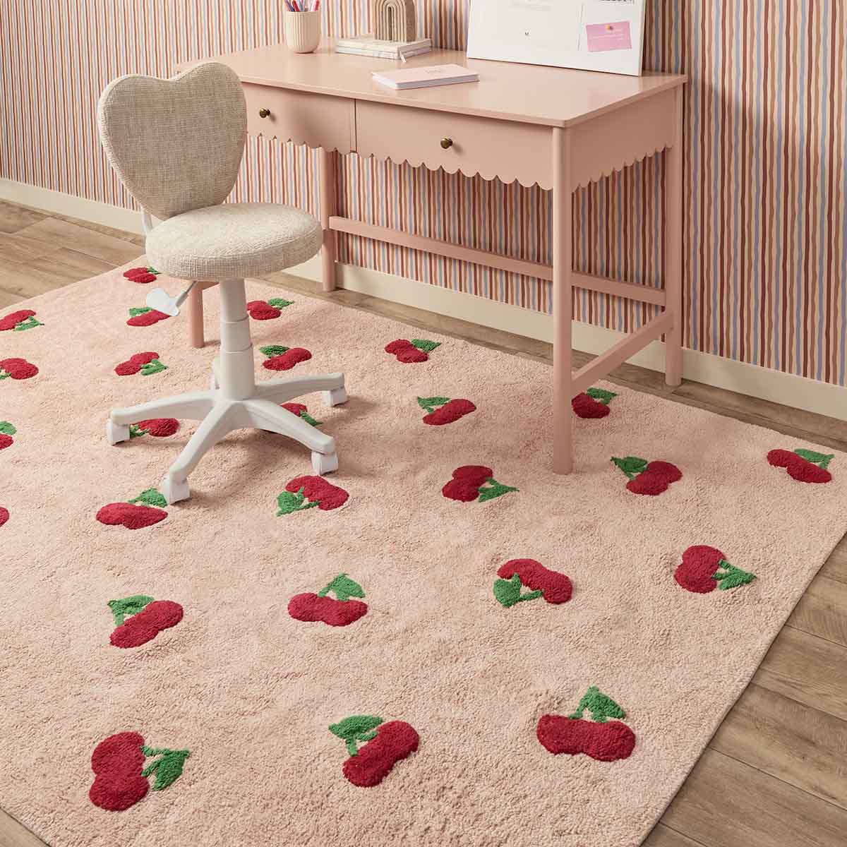 Addy Rectangle Cherry Rug - Pink
