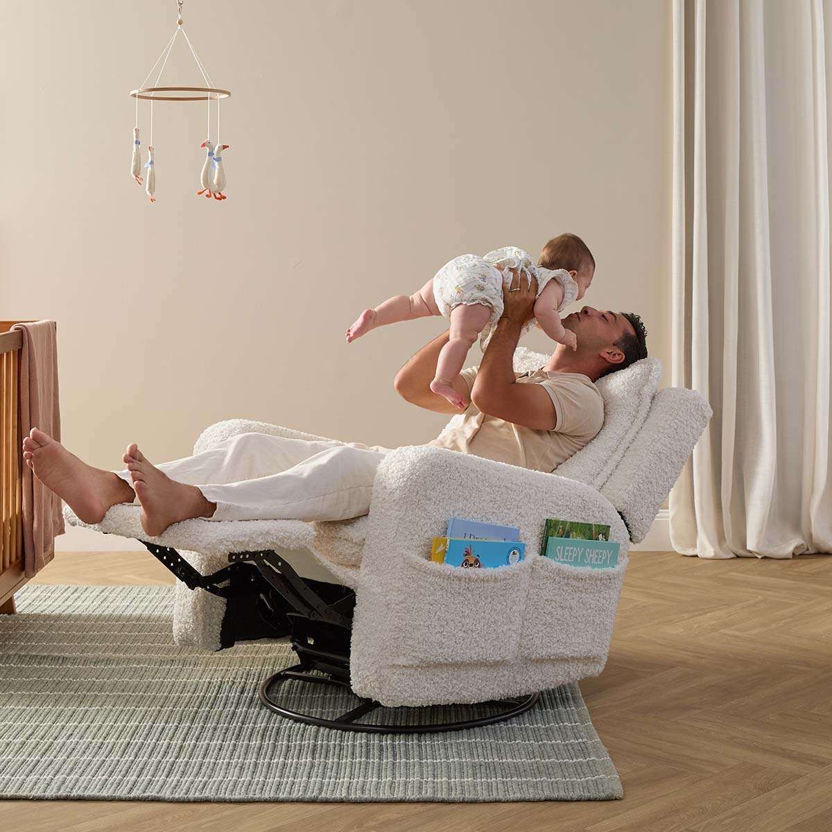 Aspen Natural and Recliner Six Piece Nursery Furniture Set
