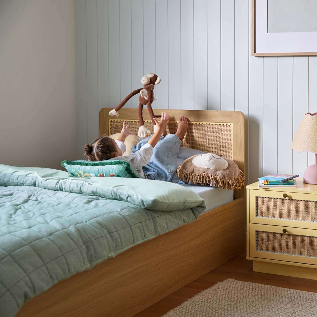 Bonnie Storage King Single Bed - Natural