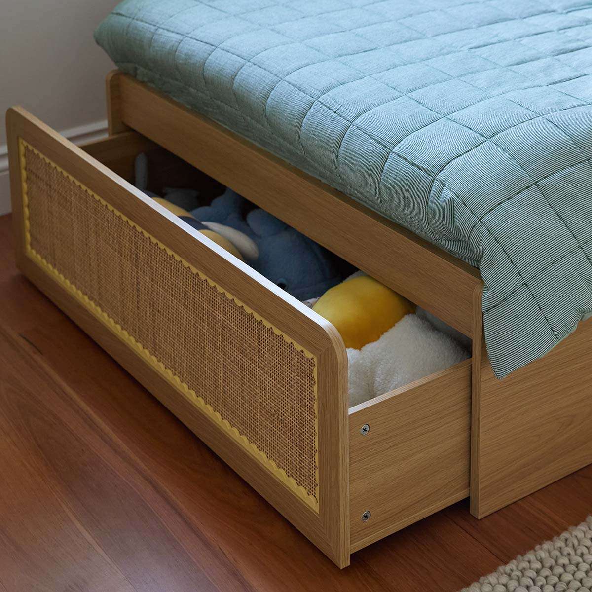 Bonnie Storage King Single Bed - Natural