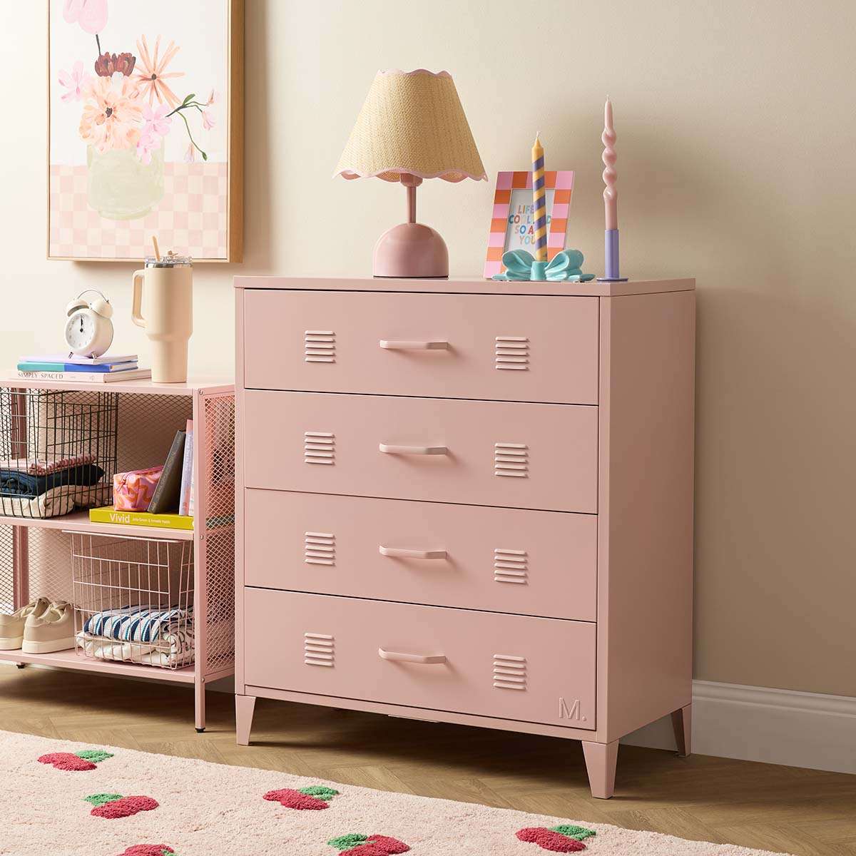 Mocka Original Four Drawer - Pink