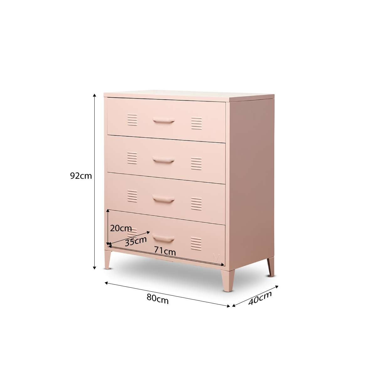 Mocka Original Four Drawer - Pink