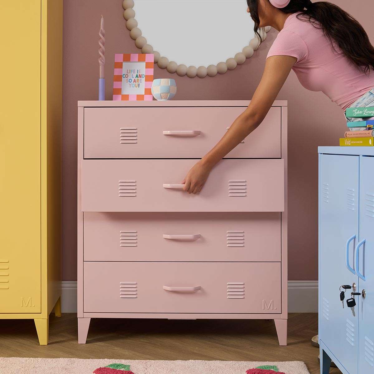 Mocka Original Four Drawer - Pink
