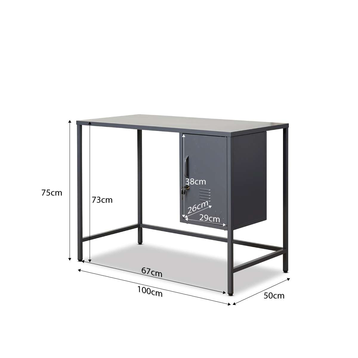 Mocka Original Locker Desk - Steele