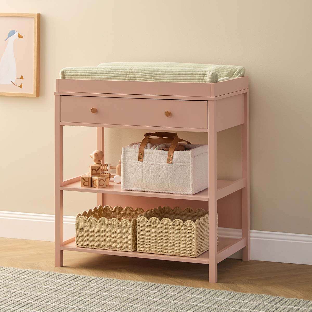 Mocka Change Table With Removable Top - Pink | Mocka