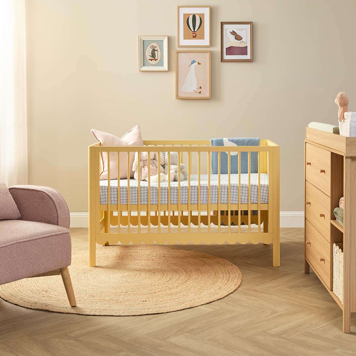 Maisie Scalloped Cot - Buttermilk