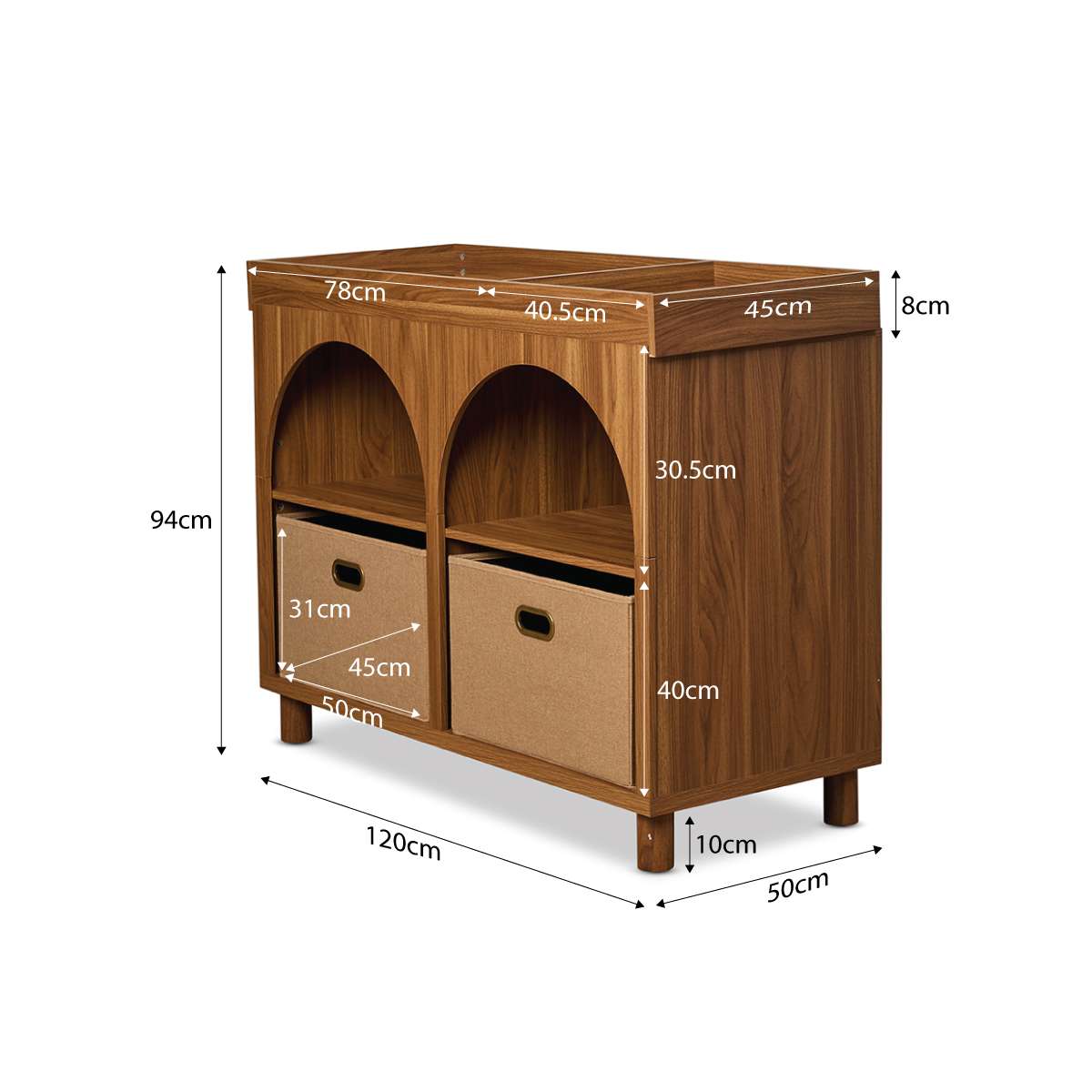 Archie Change Table with Removable Top - Hazelnut