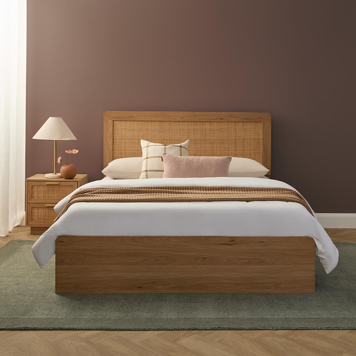 Noosa Rattan Queen Bed - Natural