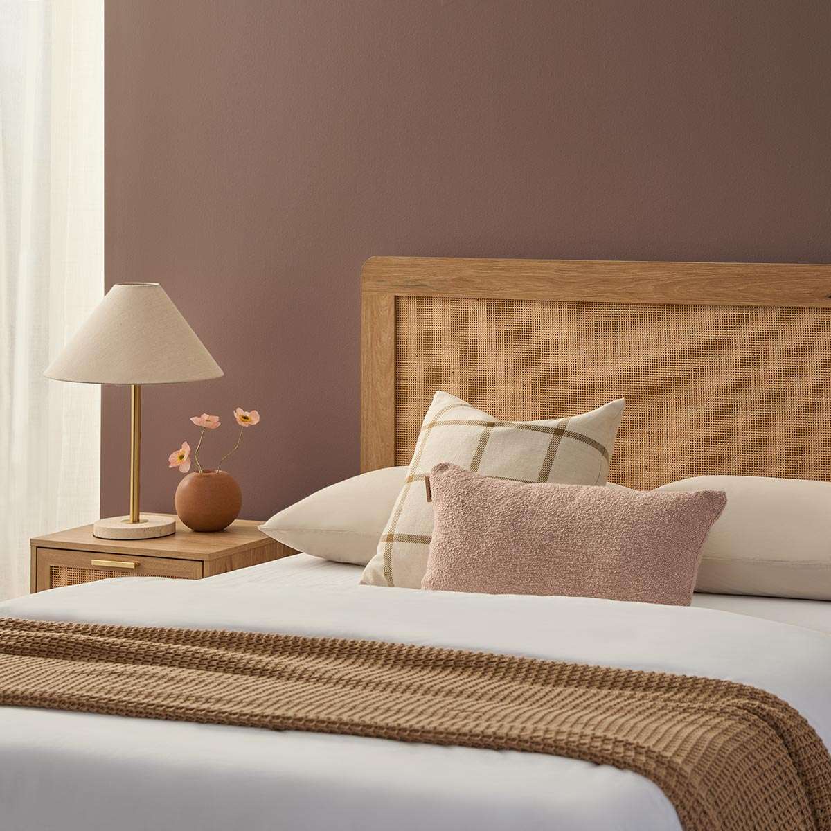 Noosa Rattan Queen Bed - Natural