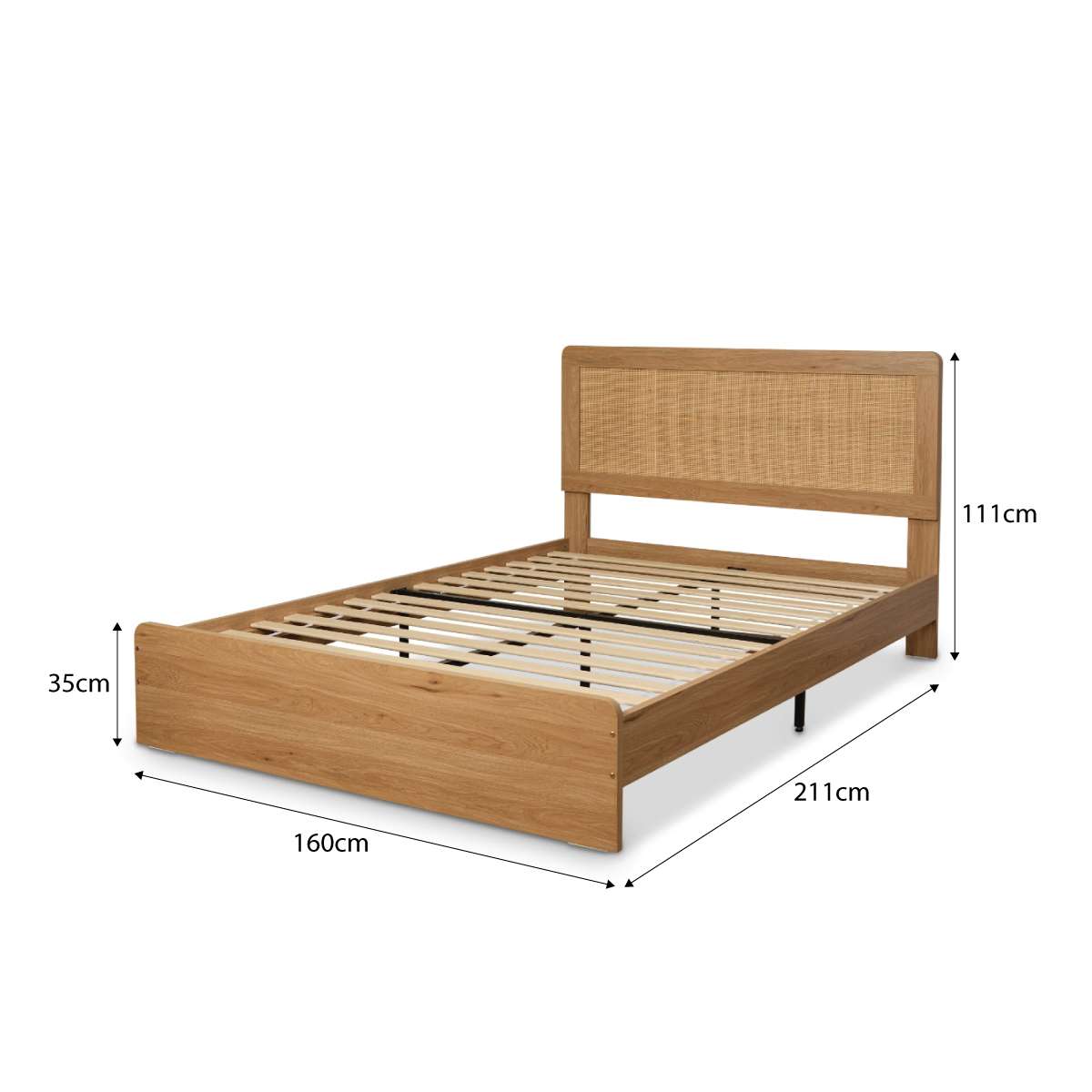 Noosa Rattan Queen Bed - Natural