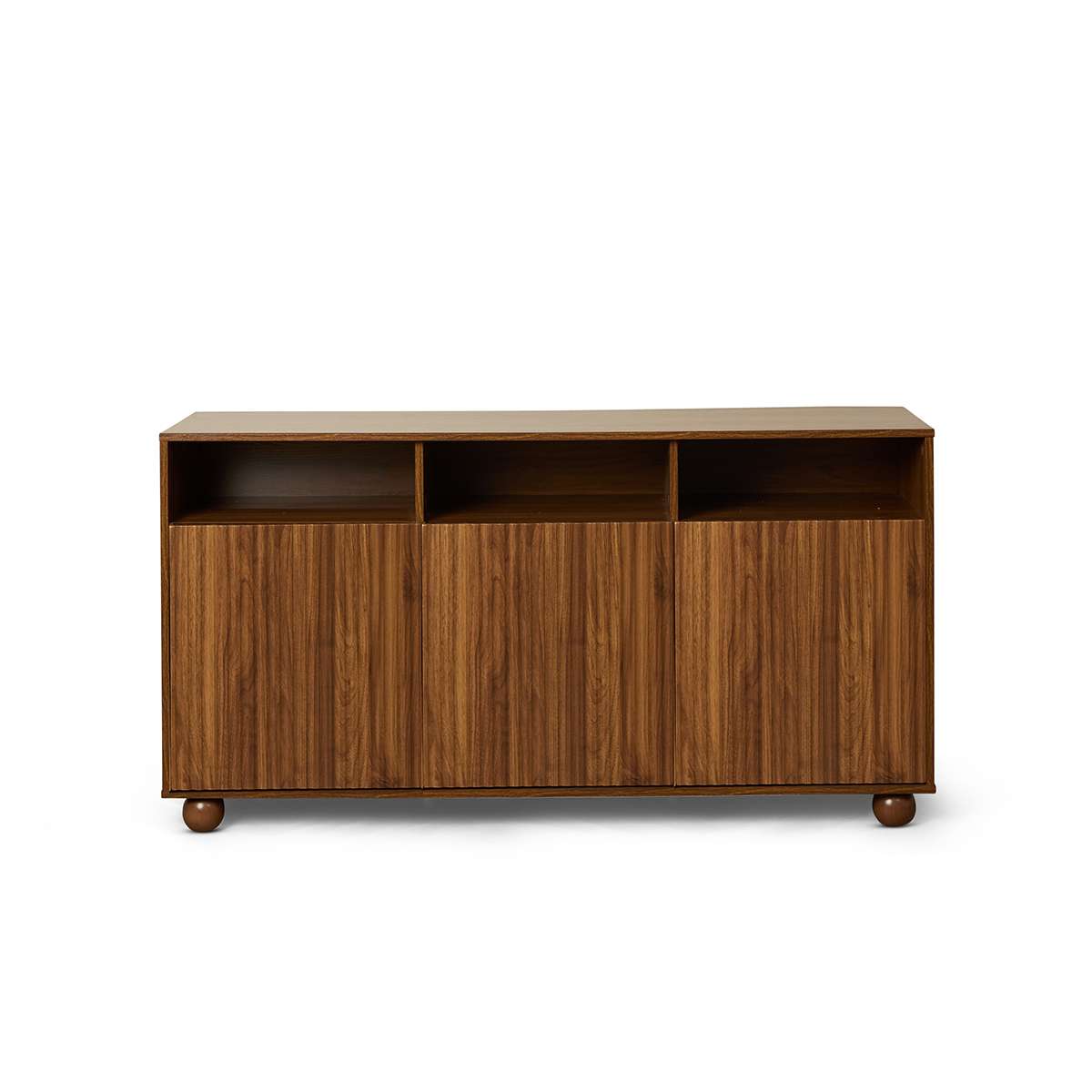 Deven Ball Feet Storage Console Table - Walnut
