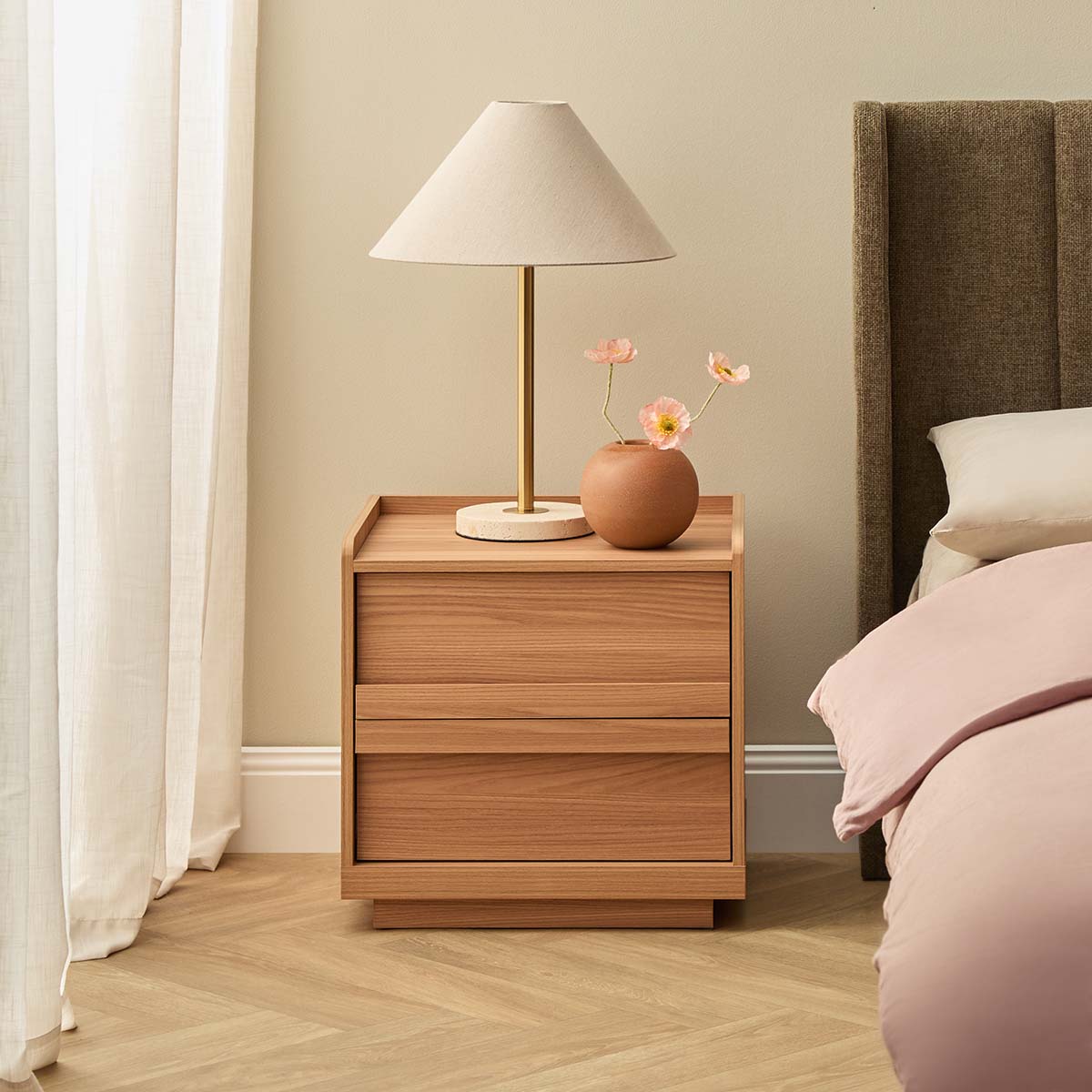 Copenhagen Bedside Table - Almond